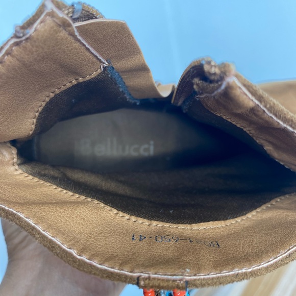 Belluci Brown Suede Heeled Boots with Beaded Tassels Women’s US Size 10.5 - Picture 8 of 9
